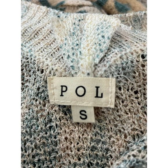 POL Top Womens Small Pullover Lightweight Sweater Cheetah Top Cropped 3/4 Shirt - Picture 6 of 8